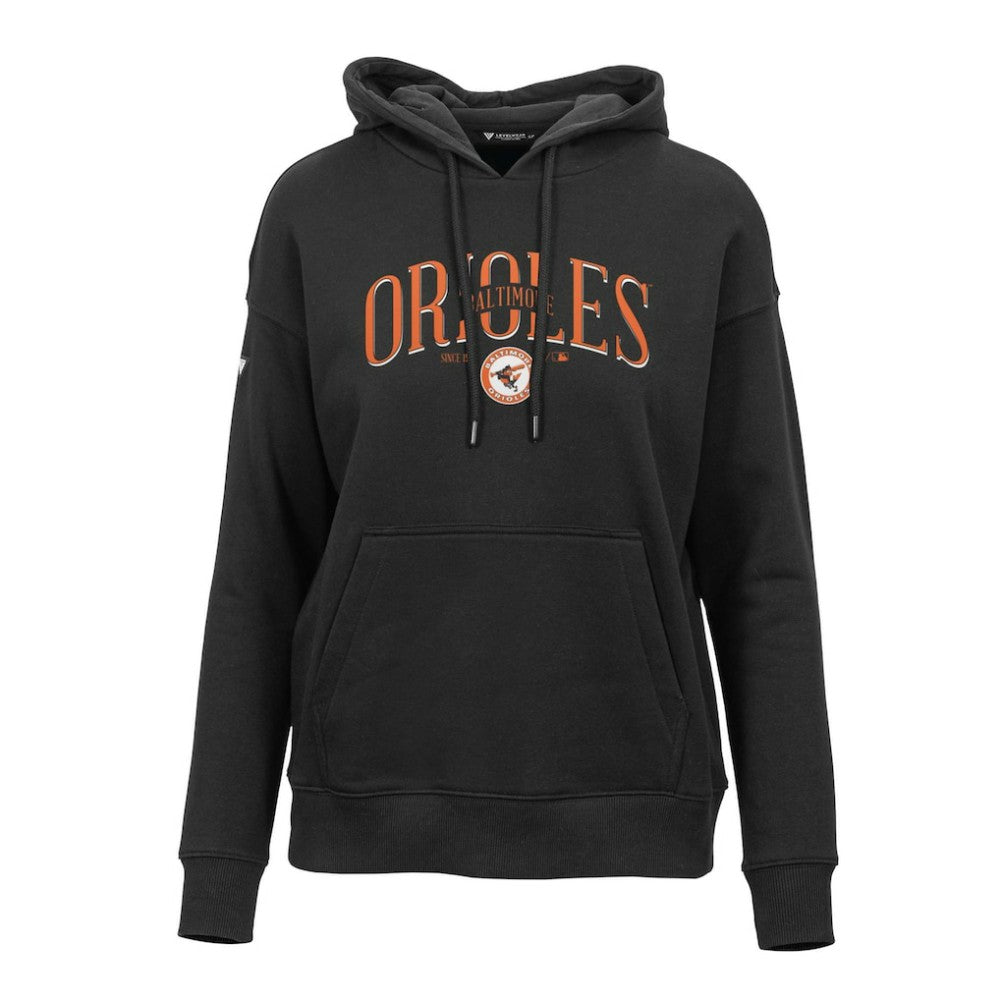 Baltimore Orioles Levelwear Women's Adorn Cooperstown Collection Retro Spellout Pullover Hoodie - MLB Hoodies