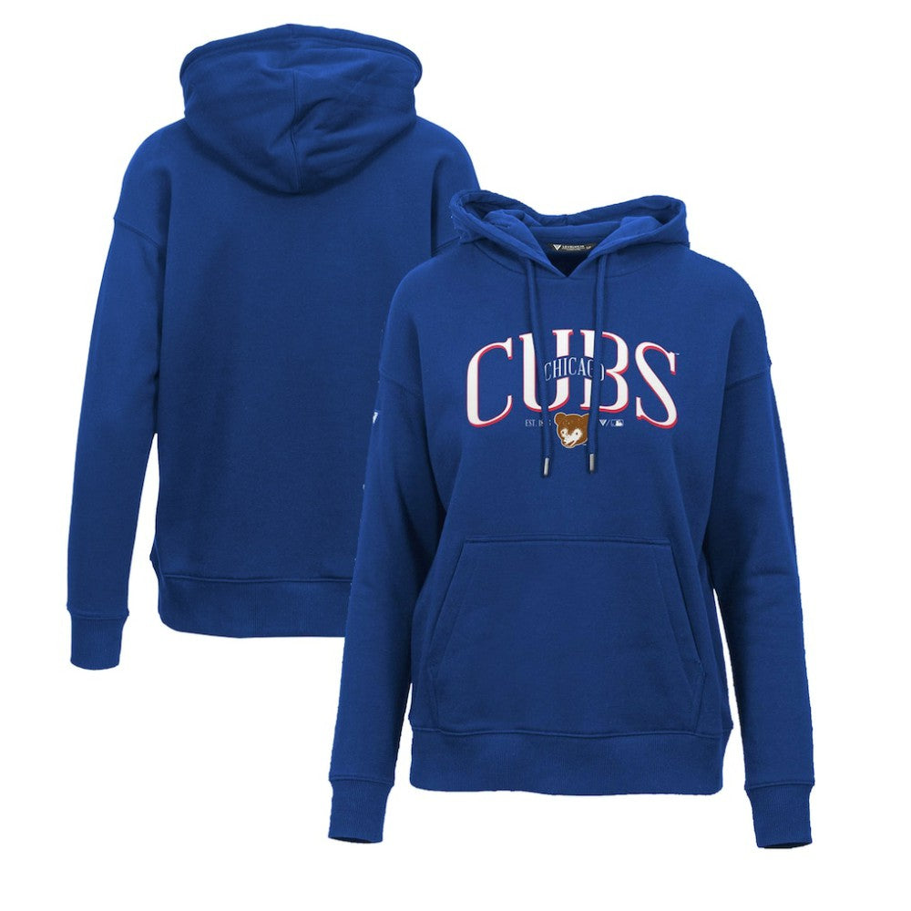 Chicago Cubs Levelwear Women's Adorn Cooperstown Collection Retro Spellout Pullover Hoodie - MLB Hoodies
