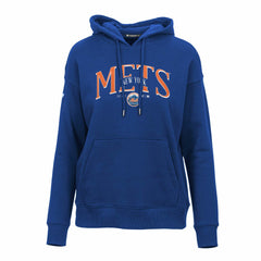 New York Mets Levelwear Women's Adorn Cooperstown Collection Retro Spellout Pullover Hoodie - MLB Hoodies