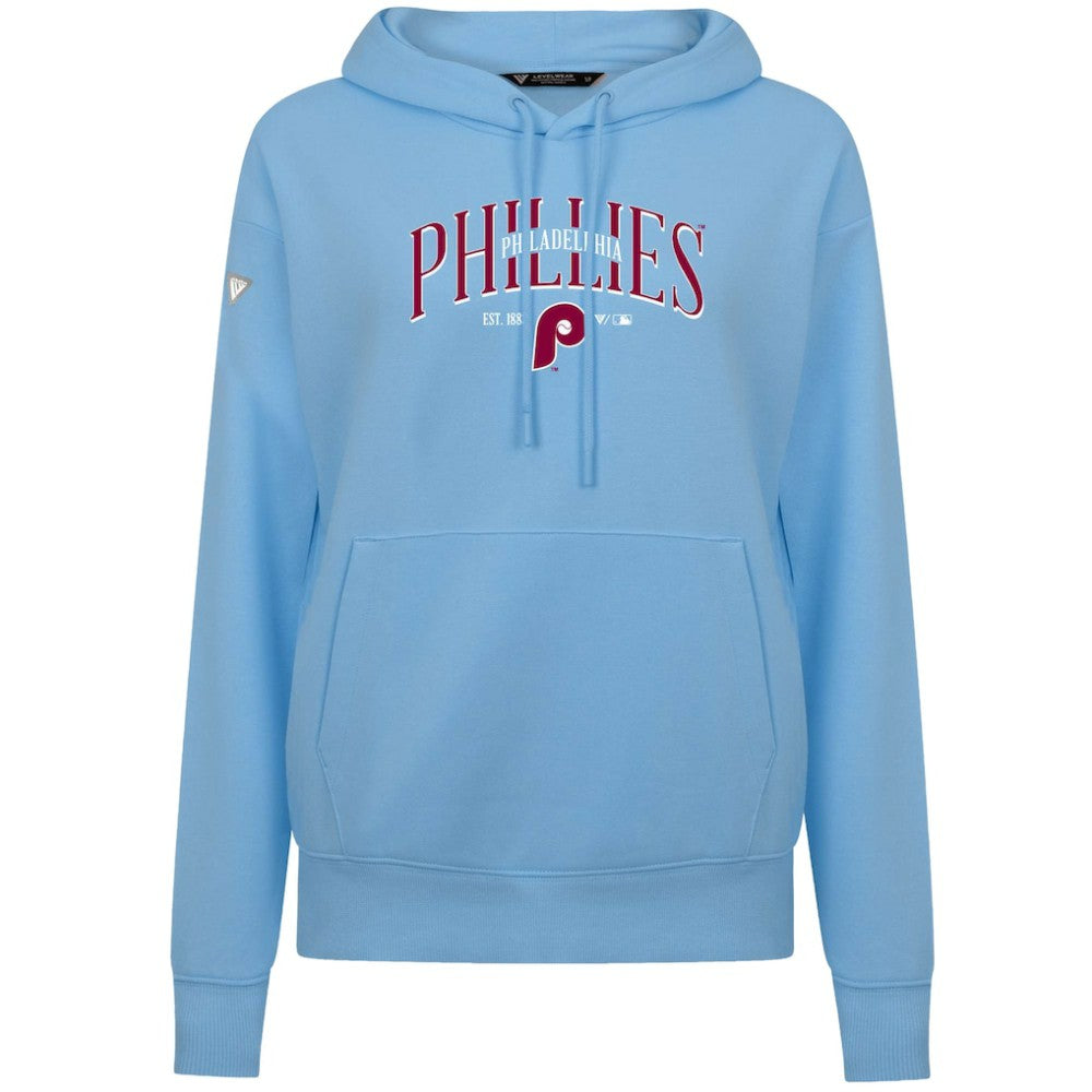 Philadelphia Phillies Levelwear Women's Adorn Cooperstown Collection Retro Spellout Pullover Hoodie - MLB Hoodies