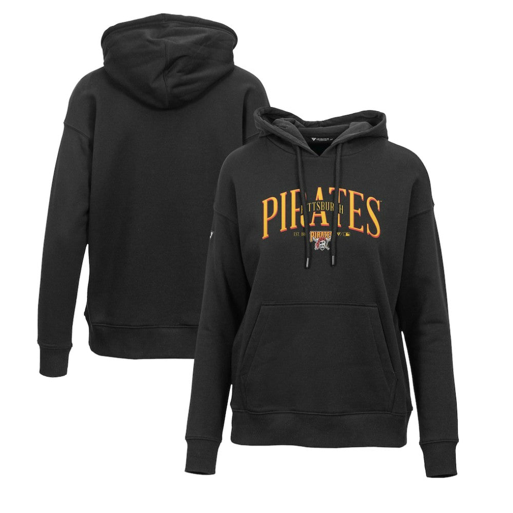 Pittsburgh Pirates Levelwear Women's Adorn Cooperstown Collection Retro Spellout Pullover Hoodie - MLB Hoodies
