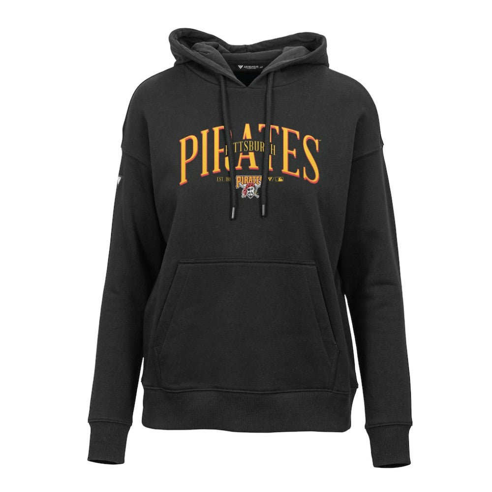 Pittsburgh Pirates Levelwear Women's Adorn Cooperstown Collection Retro Spellout Pullover Hoodie - MLB Hoodies