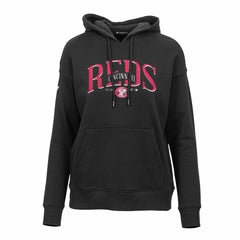 Cincinnati Reds Levelwear Women's Adorn Cooperstown Collection Retro Spellout Pullover Hoodie - MLB Hoodies