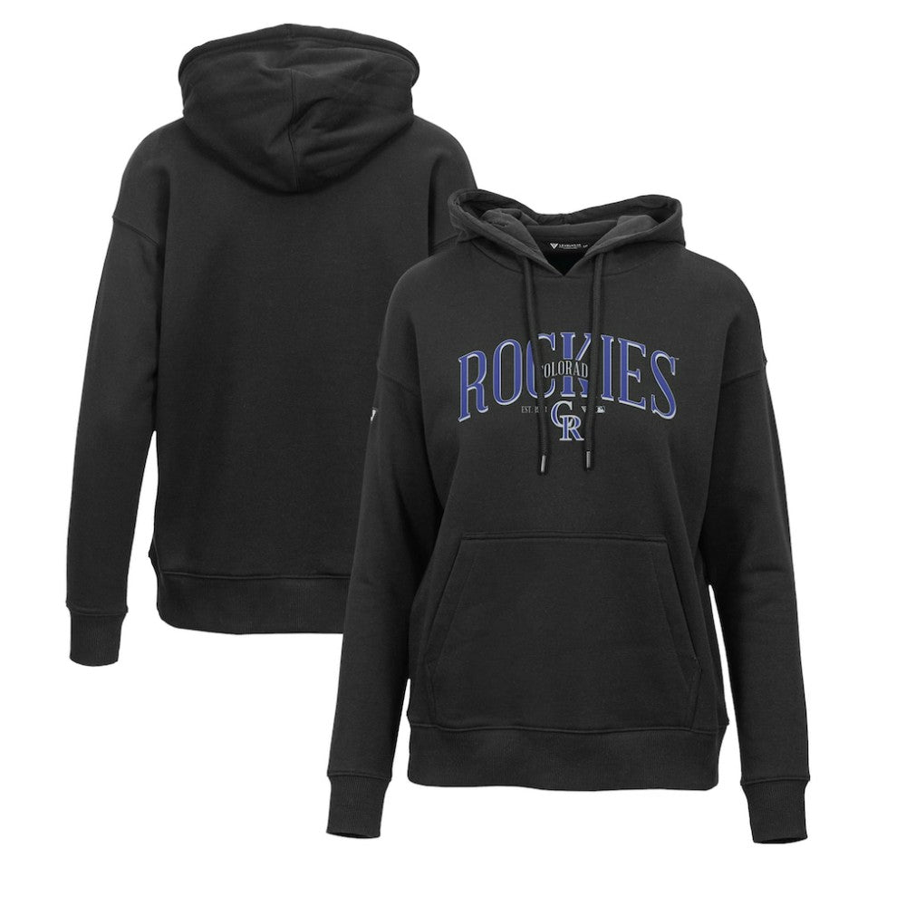 Colorado Rockies Levelwear Women's Adorn Cooperstown Collection Retro Spellout Pullover Hoodie - MLB Hoodies