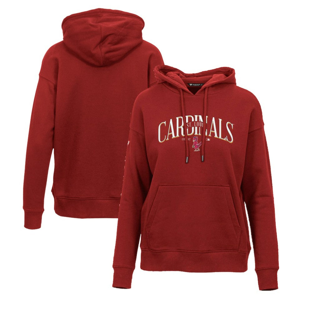 St. Louis Cardinals Levelwear Women's Adorn Cooperstown Collection Retro Spellout Pullover Hoodie - MLB Hoodies