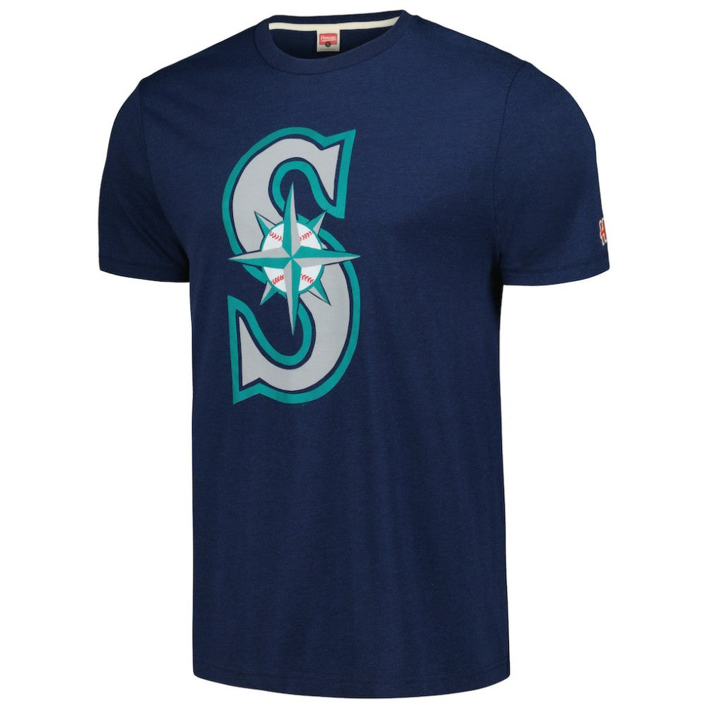 Seattle Mariners Homage Hand-Drawn Logo Tri-Blend T-Shirt - MLB T-shirts