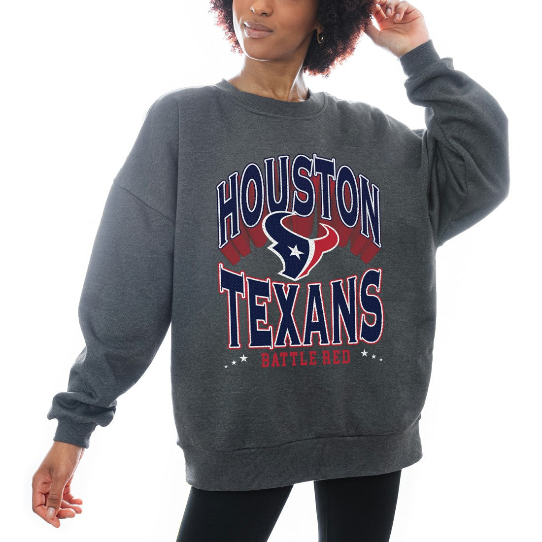 Houston Texans Gameday Couture Women's Oversized Long Weekend Premium Fleece Drop Shoulder Pullover Sweatshirt | NFL On sale