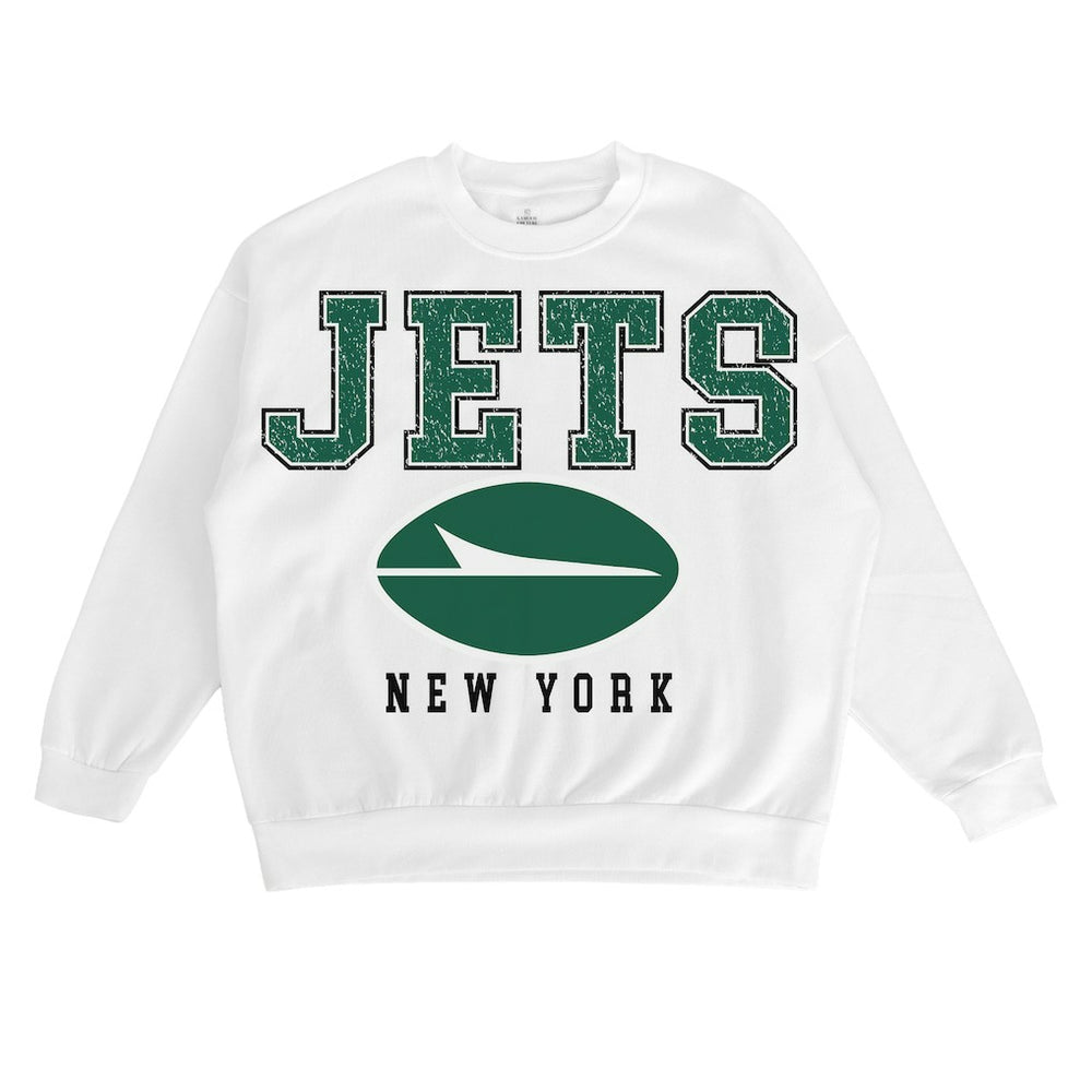 New York Jets Gameday Couture Women's Sunday Drives Oversized Crewneck Pullover Sweatshirt | NFL Discount