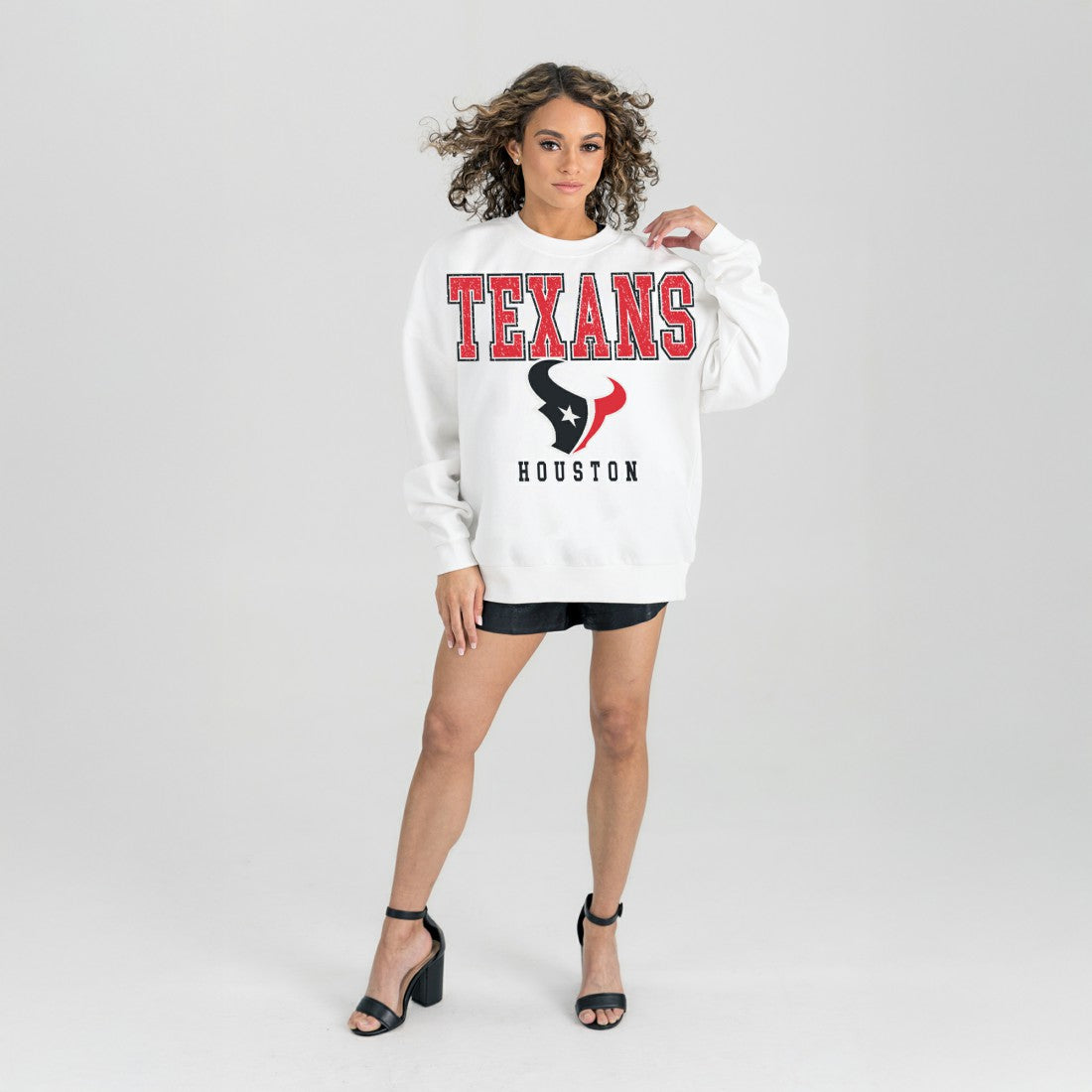 Houston Texans Gameday Couture Women's Sunday Drives Oversized Crewneck Pullover Sweatshirt | NFL On sale