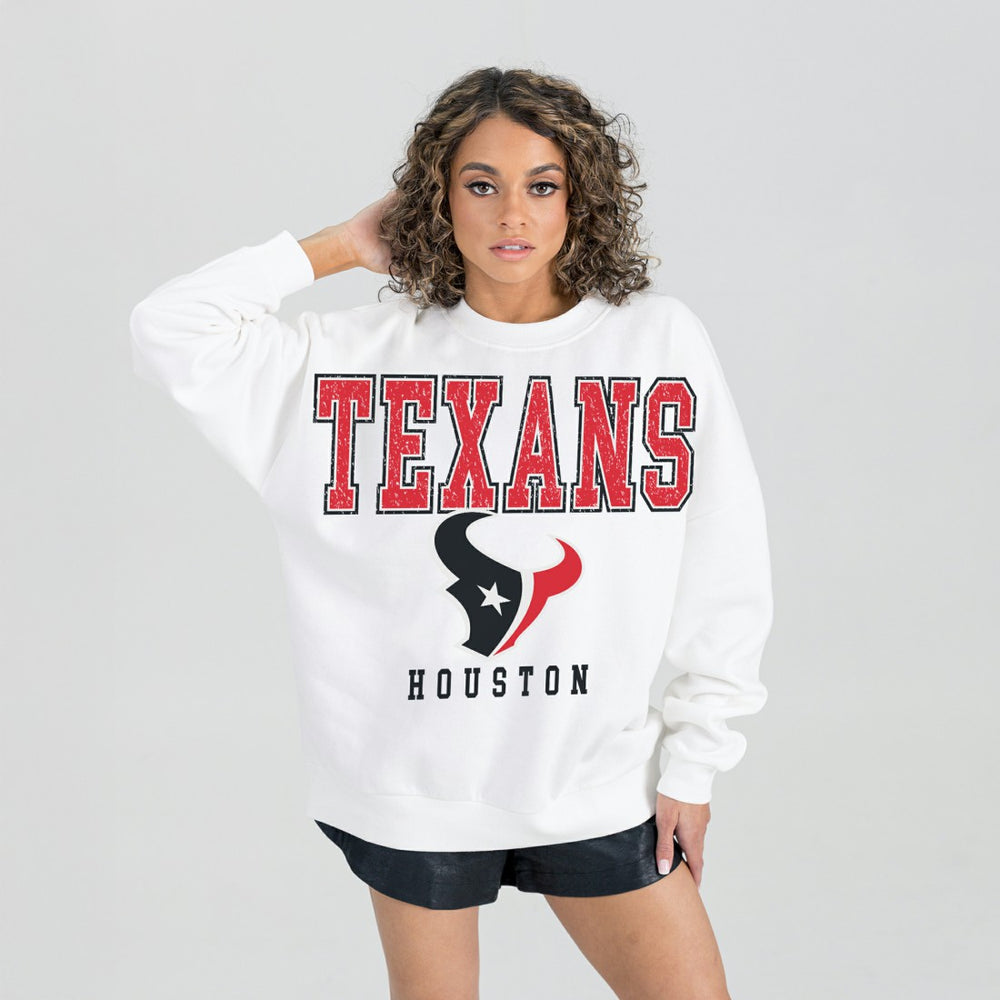 Houston Texans Gameday Couture Women's Sunday Drives Oversized Crewneck Pullover Sweatshirt | NFL On sale