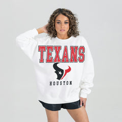 Houston Texans Gameday Couture Women's Sunday Drives Oversized Crewneck Pullover Sweatshirt | NFL On sale
