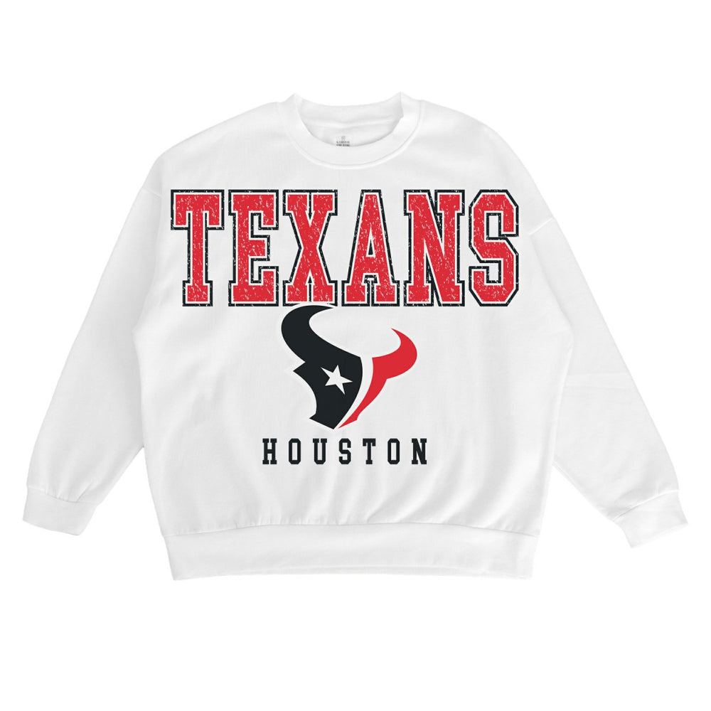 Houston Texans Gameday Couture Women's Sunday Drives Oversized Crewneck Pullover Sweatshirt | NFL On sale