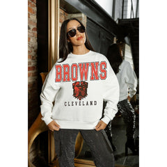 Cleveland Browns Gameday Couture Women's Sunday Drives Oversized Pullover Sweatshirt | NFL Discount