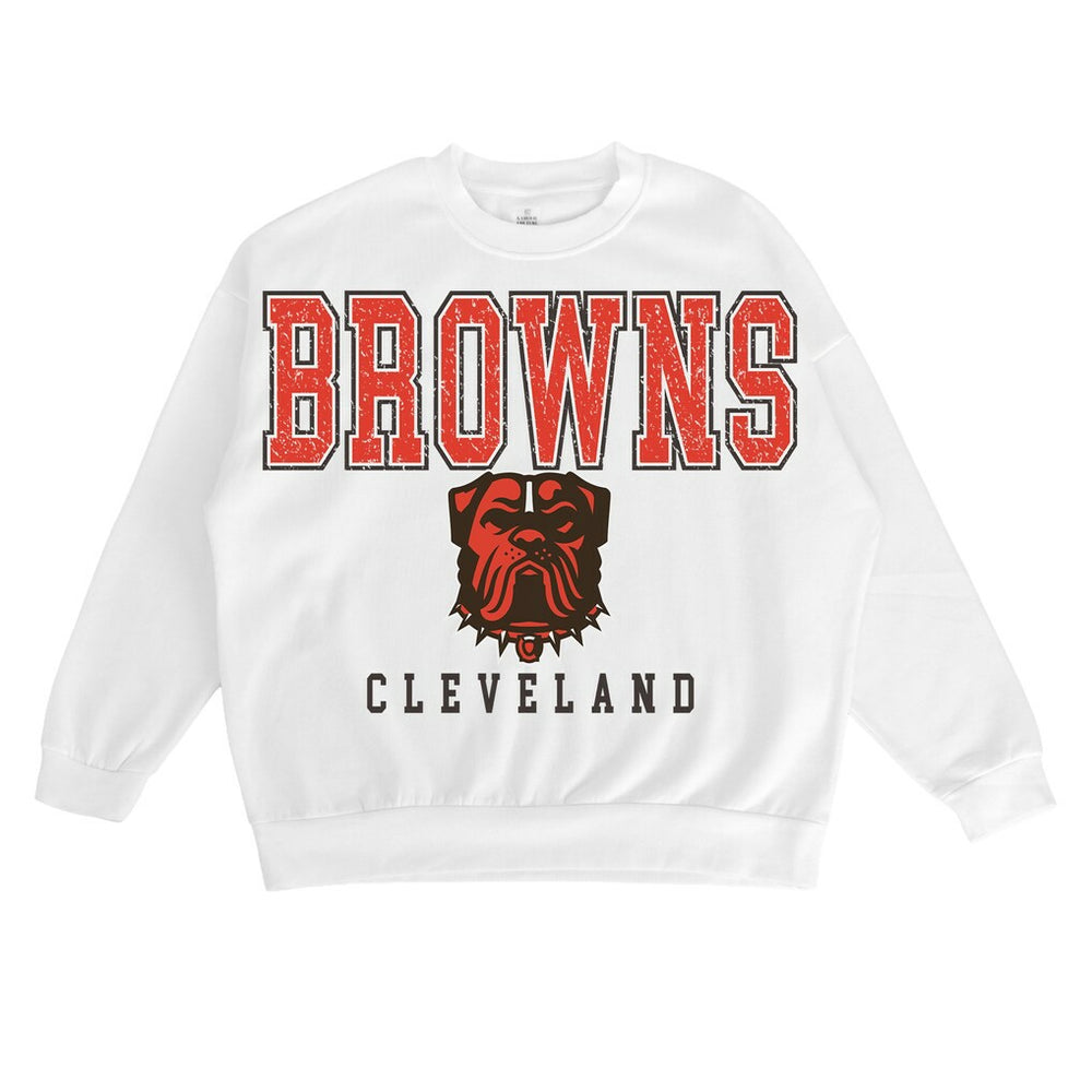 Cleveland Browns Gameday Couture Women's Sunday Drives Oversized Pullover Sweatshirt | NFL Discount