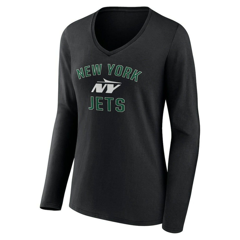 New York Jets Women's Victory Arch Long Sleeve V-Neck T-Shirt | NFL New