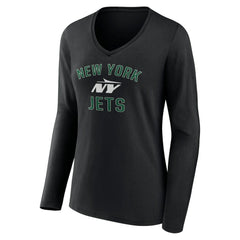 New York Jets Women's Victory Arch Long Sleeve V-Neck T-Shirt | NFL New