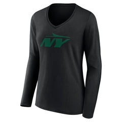 New York Jets Women's Secondary Logo Long Sleeve V-Neck T-Shirt | NFL Outlet