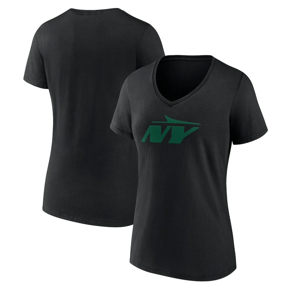 New York Jets Women's Secondary Logo V-Neck T-Shirt | NFL Outlet