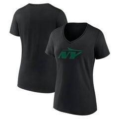 New York Jets Women's Secondary Logo V-Neck T-Shirt | NFL Outlet
