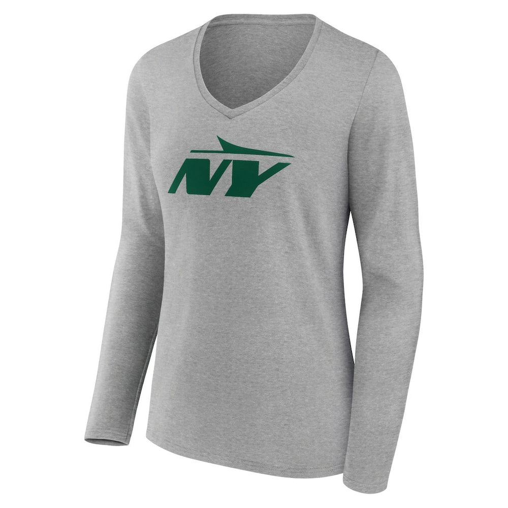 New York Jets Women's Secondary Logo Long Sleeve V-Neck T-Shirt | NFL On sale