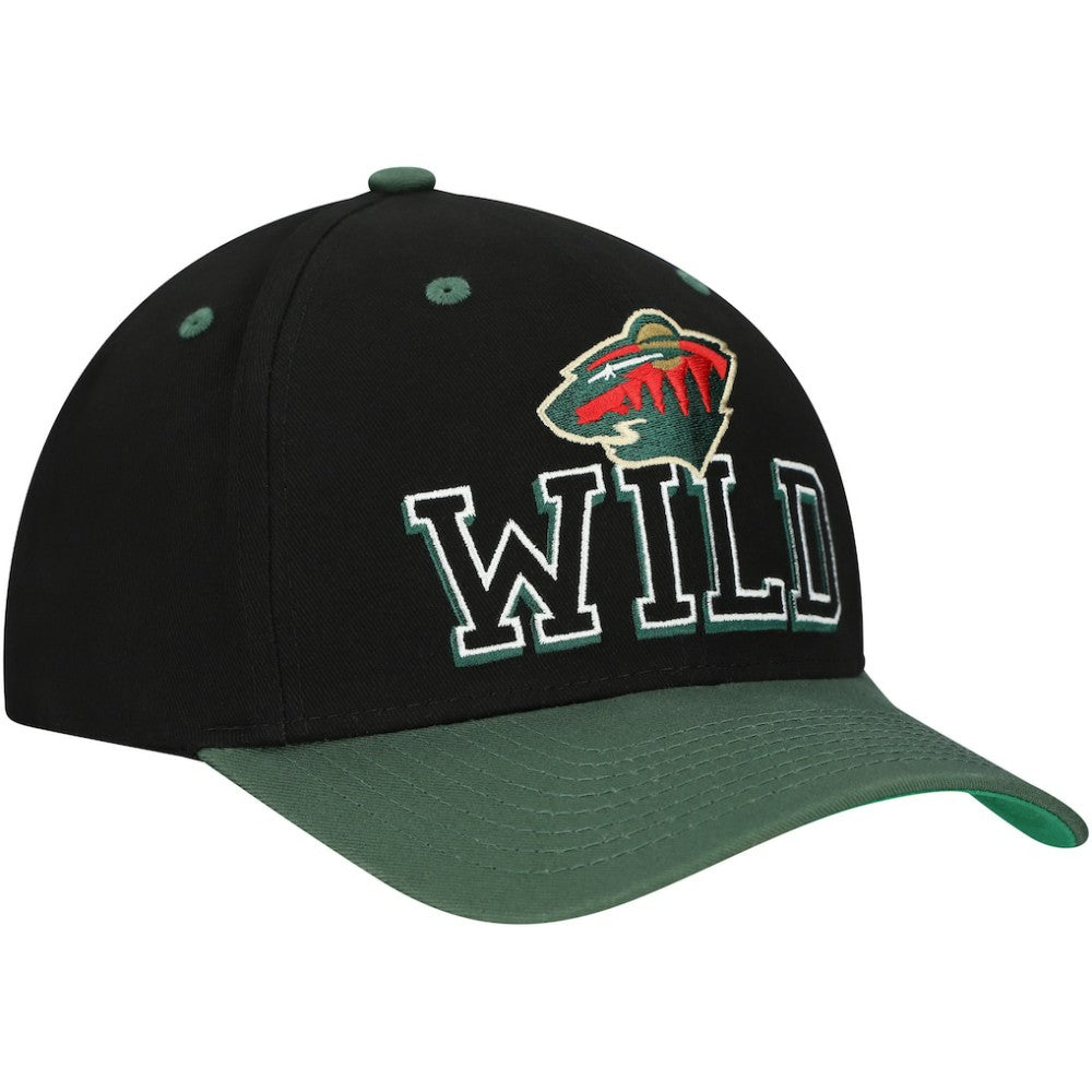 Minnesota Wild Mitchell & Ness Backside Script 2-Tone Pro Crown Adjustable Hat -  NHL Hats