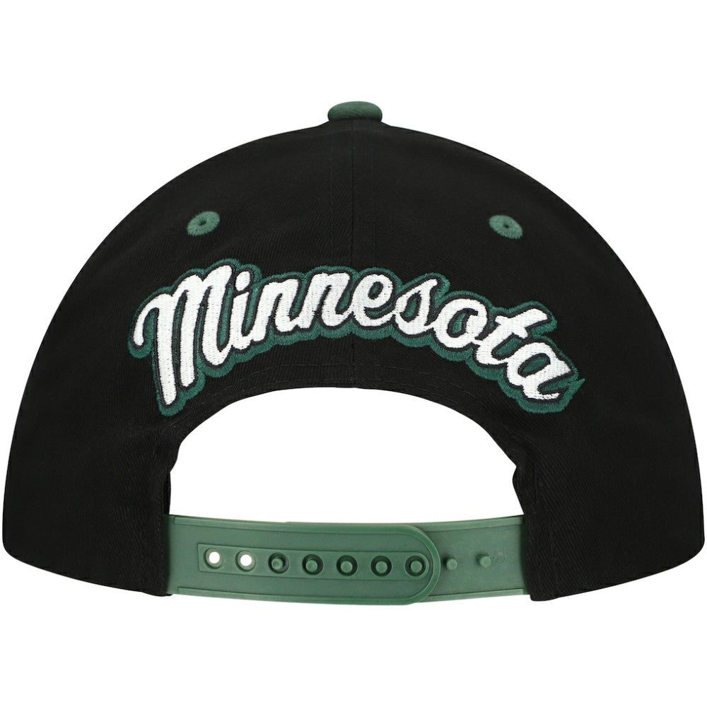 Minnesota Wild Mitchell & Ness Backside Script 2-Tone Pro Crown Adjustable Hat -  NHL Hats