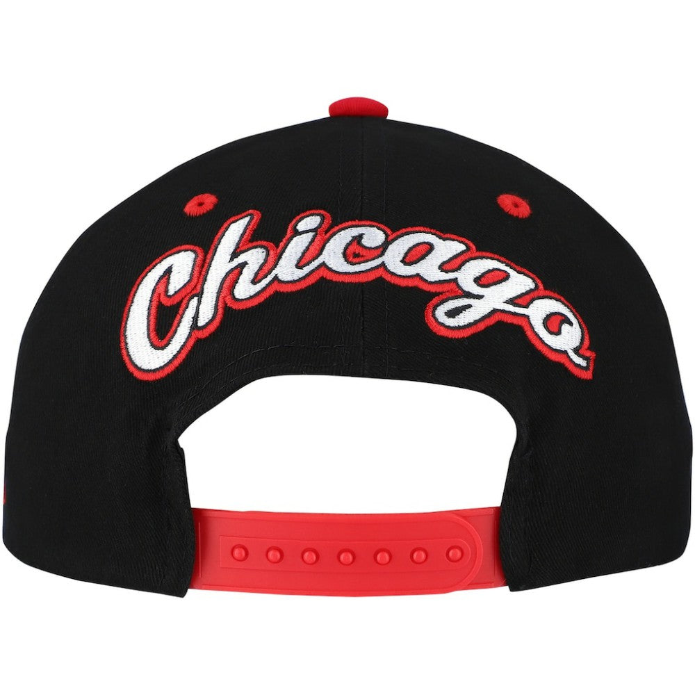 Chicago Blackhawks Mitchell & Ness Backside Script Two-Tone Pro Crown Adjustable Hat -  NHL Hats