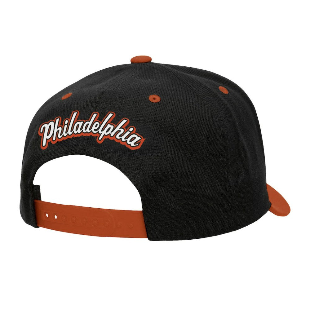 Philadelphia Flyers Mitchell & Ness Backside Script 2-Tone Pro Crown Adjustable Hat -  NHL Hats