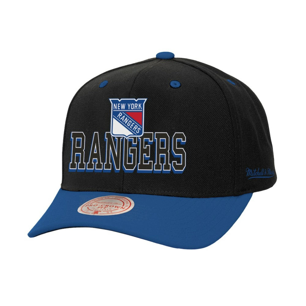 New York Rangers Mitchell & Ness Backside Script 2-Tone Pro Crown Adjustable Hat -  NHL Hats