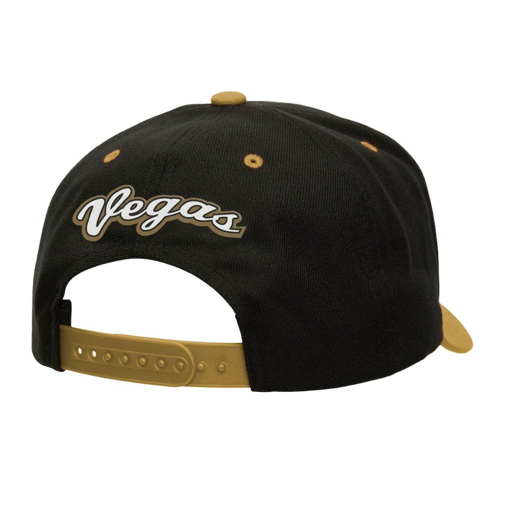 Vegas Golden Knights Mitchell & Ness Backside Script Two-Tone Pro Crown Adjustable Hat -  NHL Hats