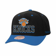 Black/Blue New York Knicks Backside Script 2-Tone Pro Crown Adjustable Hat | NBA