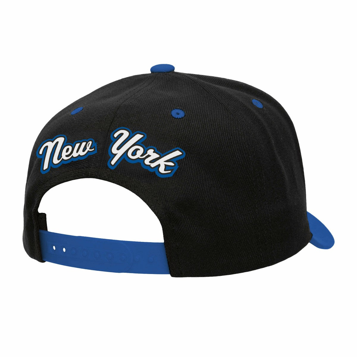 Black/Blue New York Knicks Backside Script 2-Tone Pro Crown Adjustable Hat | NBA