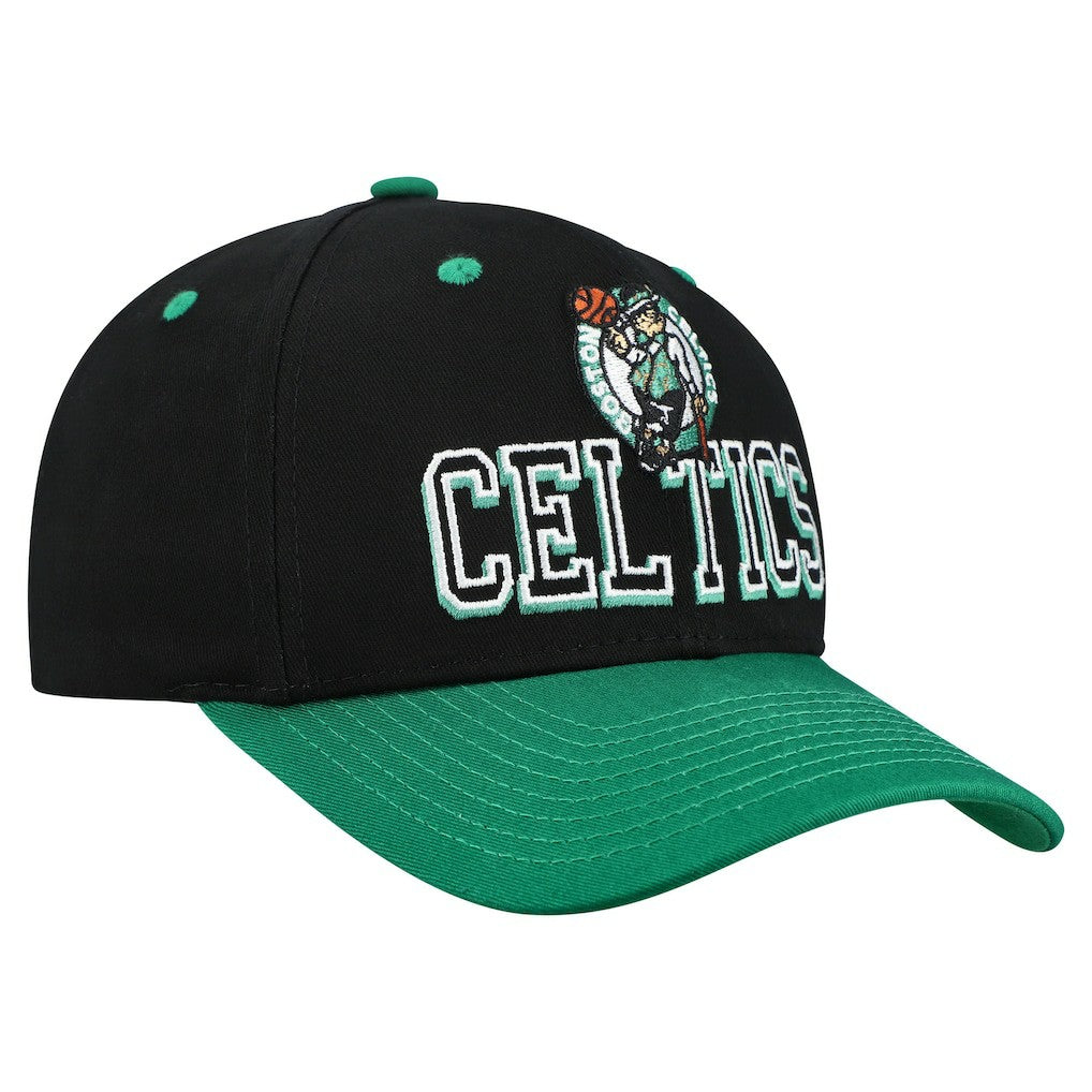 Black/Kelly Green Boston Celtics Backside Script 2-Tone Pro Crown Adjustable Hat | NBA