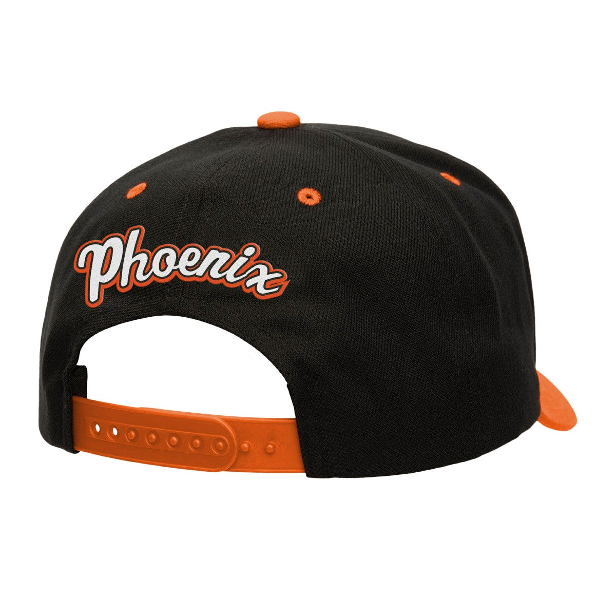 Black/Orange Phoenix Suns Backside Script Two-Tone Pro Crown Adjustable Hat | NBA