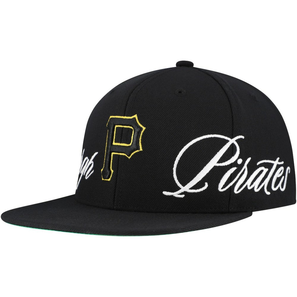 Pittsburgh Pirates Mitchell & Ness Just Don x MLB Lux Script Snapback Hat - MLB Hats