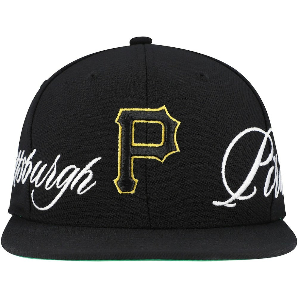 Pittsburgh Pirates Mitchell & Ness Just Don x MLB Lux Script Snapback Hat - MLB Hats