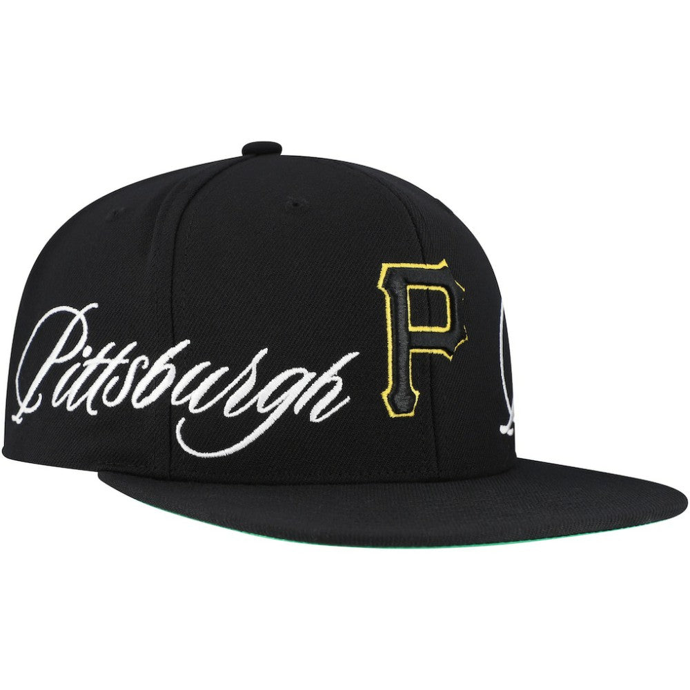 Pittsburgh Pirates Mitchell & Ness Just Don x MLB Lux Script Snapback Hat - MLB Hats