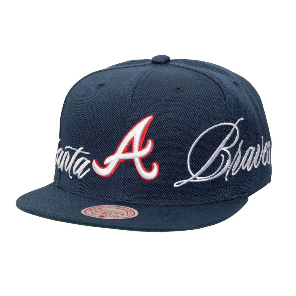 Atlanta Braves Mitchell & Ness Just Don x MLB Lux Script Snapback Hat - MLB Hats