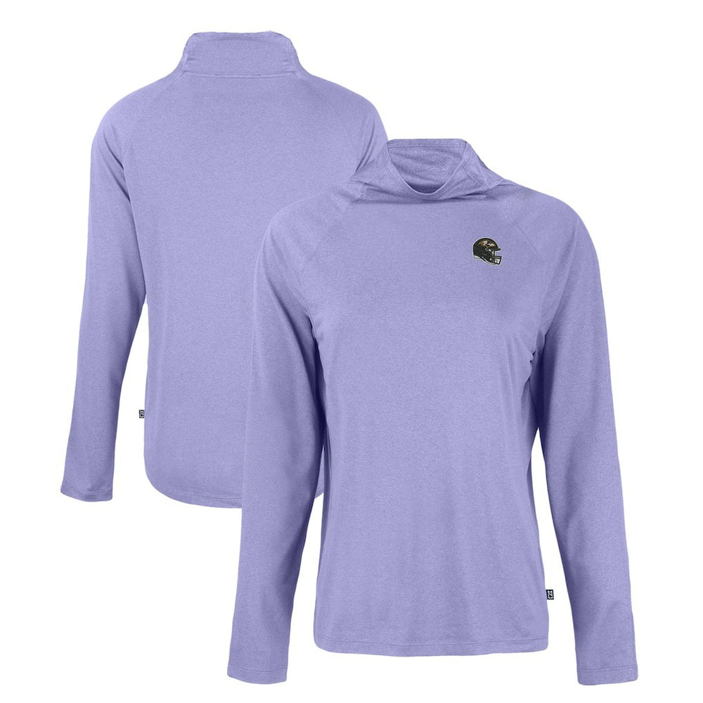 Baltimore Ravens Cutter & Buck Women's Coastline Epic Comfort Eco Recycled Funnel Neck Raglan Pullover Sweatshirt | NFL Hot