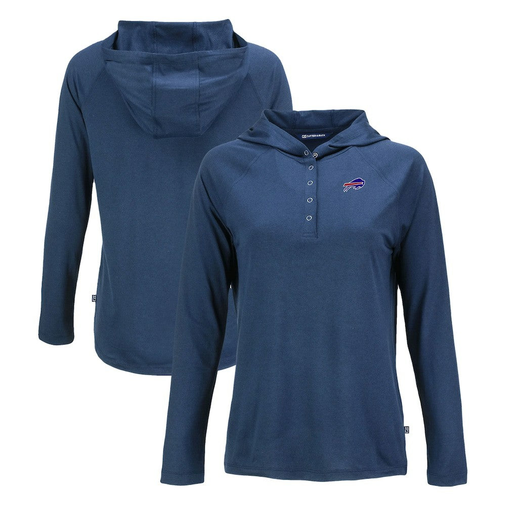 Buffalo Bills Cutter & Buck Women's Coastline Epic Comfort Eco Recycled Raglan Pullover Hoodie | NFL Hot