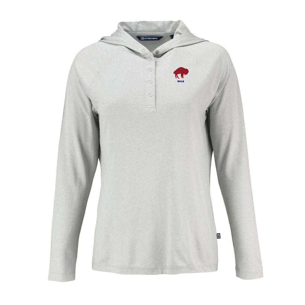 Buffalo Bills Cutter & Buck Women's Historic Coastline Epic Comfort Eco Recycled Raglan Pullover Hoodie | NFL Discount