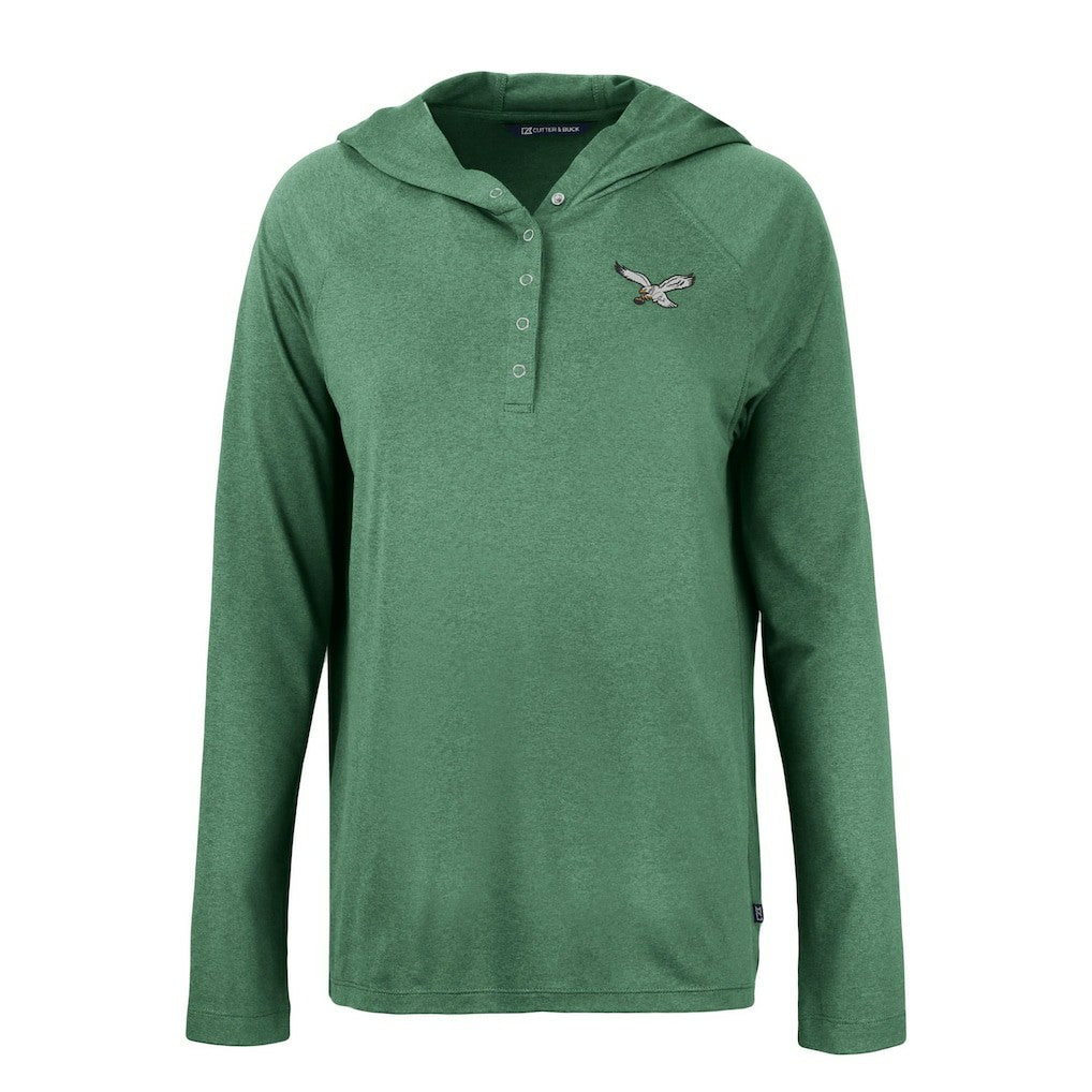 Philadelphia Eagles Cutter & Buck Women's Historic Coastline Epic Comfort Eco Recycled Raglan Pullover Hoodie | NFL Sale