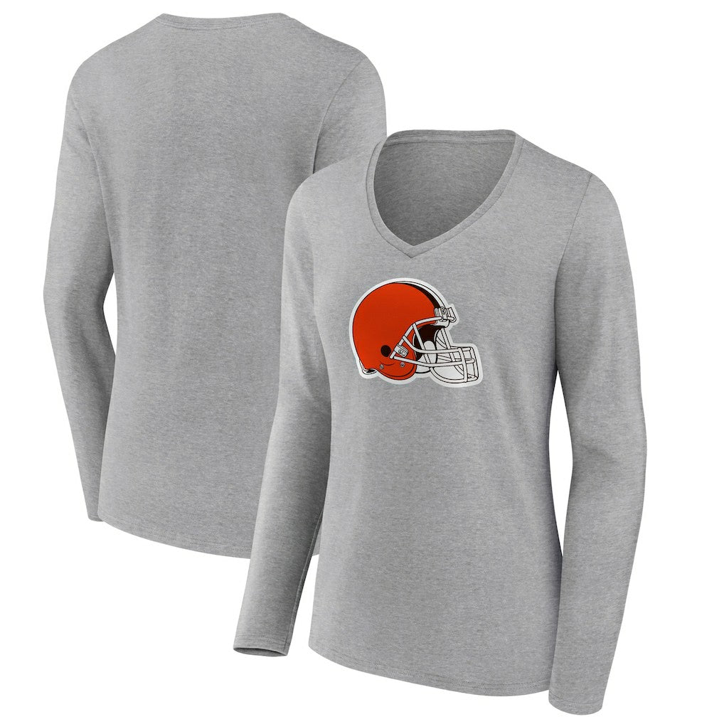 Cleveland Browns Women's Primary Logo Long Sleeve V-Neck T-Shirt | NFL Near me