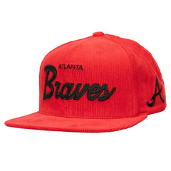 Mitchell & Ness  Atlanta Braves Male Adult Corduroy Snapback Hat - MLB Hats
