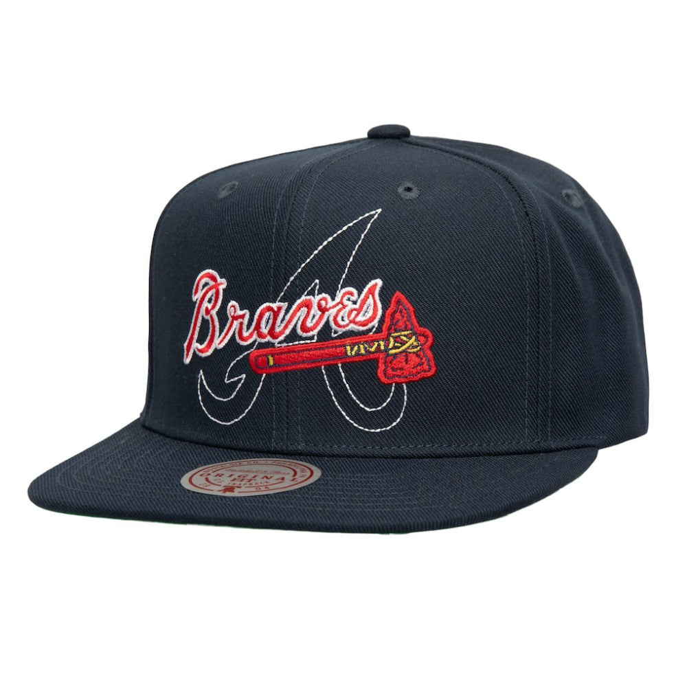 Atlanta Braves Mitchell & Ness Double Up Snapback Hat - MLB Hats