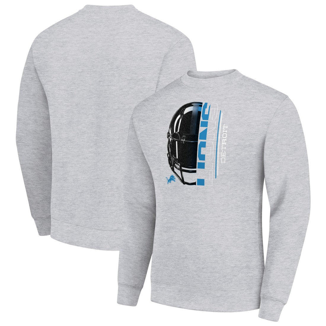 Detroit Lions Starter Half Helmet Team Graphic Tri-Blend Fleece Pullover Sweatshirt | NFL Near me