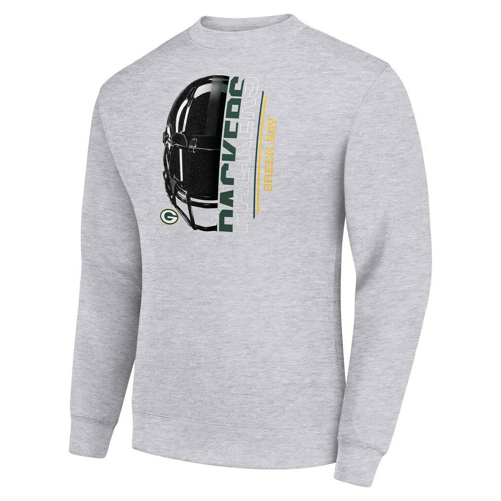 Green Bay Packers Starter Half Helmet Team Graphic Tri-Blend Fleece Pullover Sweatshirt | NFL Sale