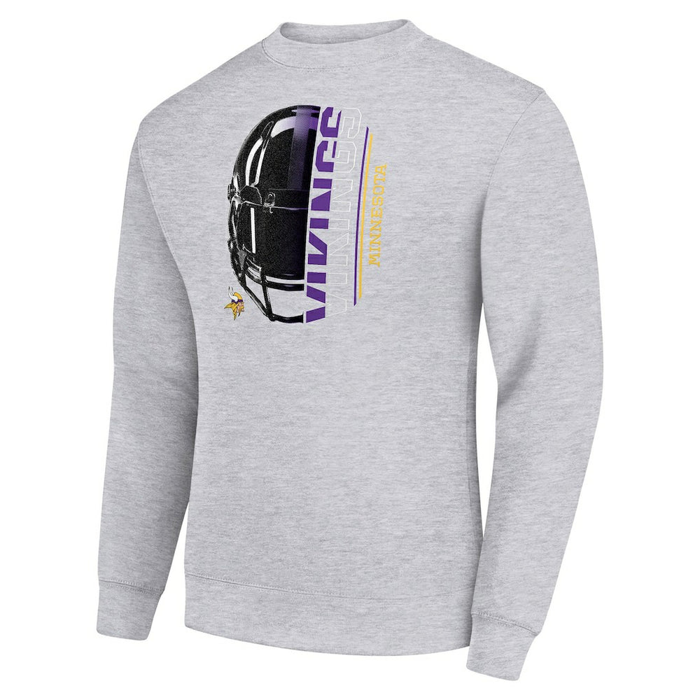 Minnesota Vikings Starter Half Helmet Team Graphic Tri-Blend Fleece Pullover Sweatshirt | NFL New