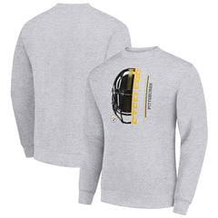 Pittsburgh Steelers Starter Half Helmet Team Graphic Tri-Blend Fleece Pullover Sweatshirt | NFL Outlet