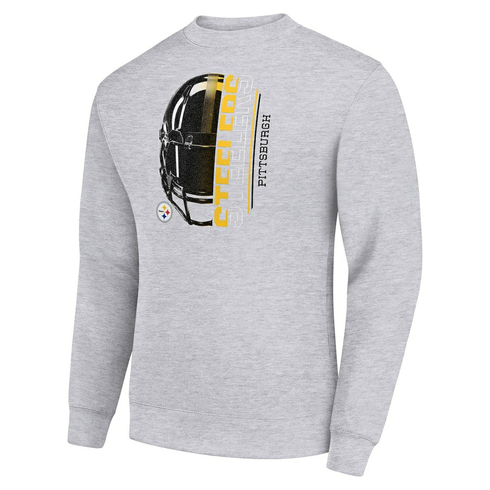 Pittsburgh Steelers Starter Half Helmet Team Graphic Tri-Blend Fleece Pullover Sweatshirt | NFL Outlet